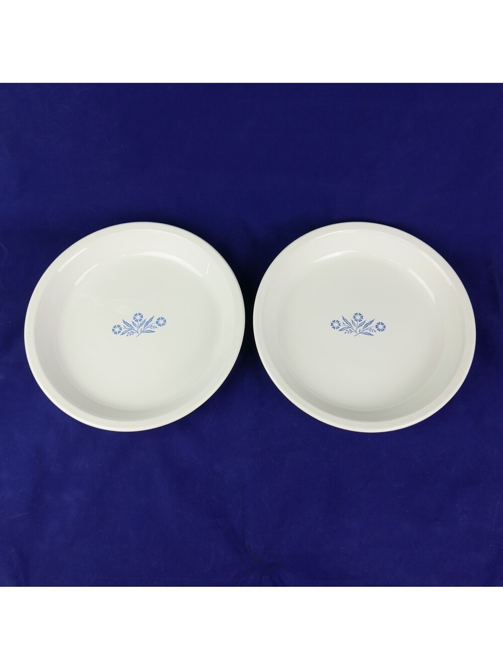 Vintage CorningWare Blue Cornflower 9" Pie Plate Set of 2 Dishes P-309 USA 1970s